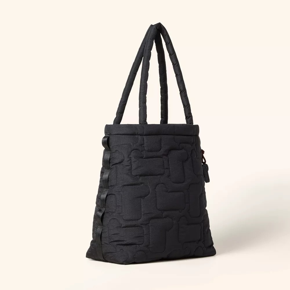 New! Woolrich x Target Quilted Sheep Tote Bag Black Purse / Handbag w/ Charm NWT - Picture 7 of 7